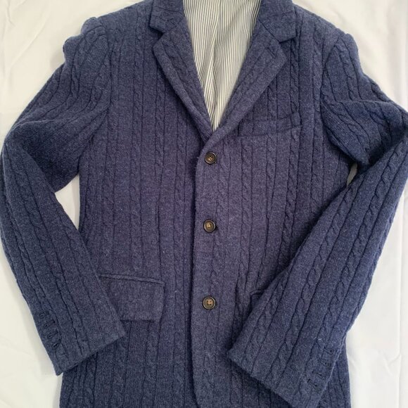 Club Monaco royal blue cable knit blazer size M - Picture 2 of 10